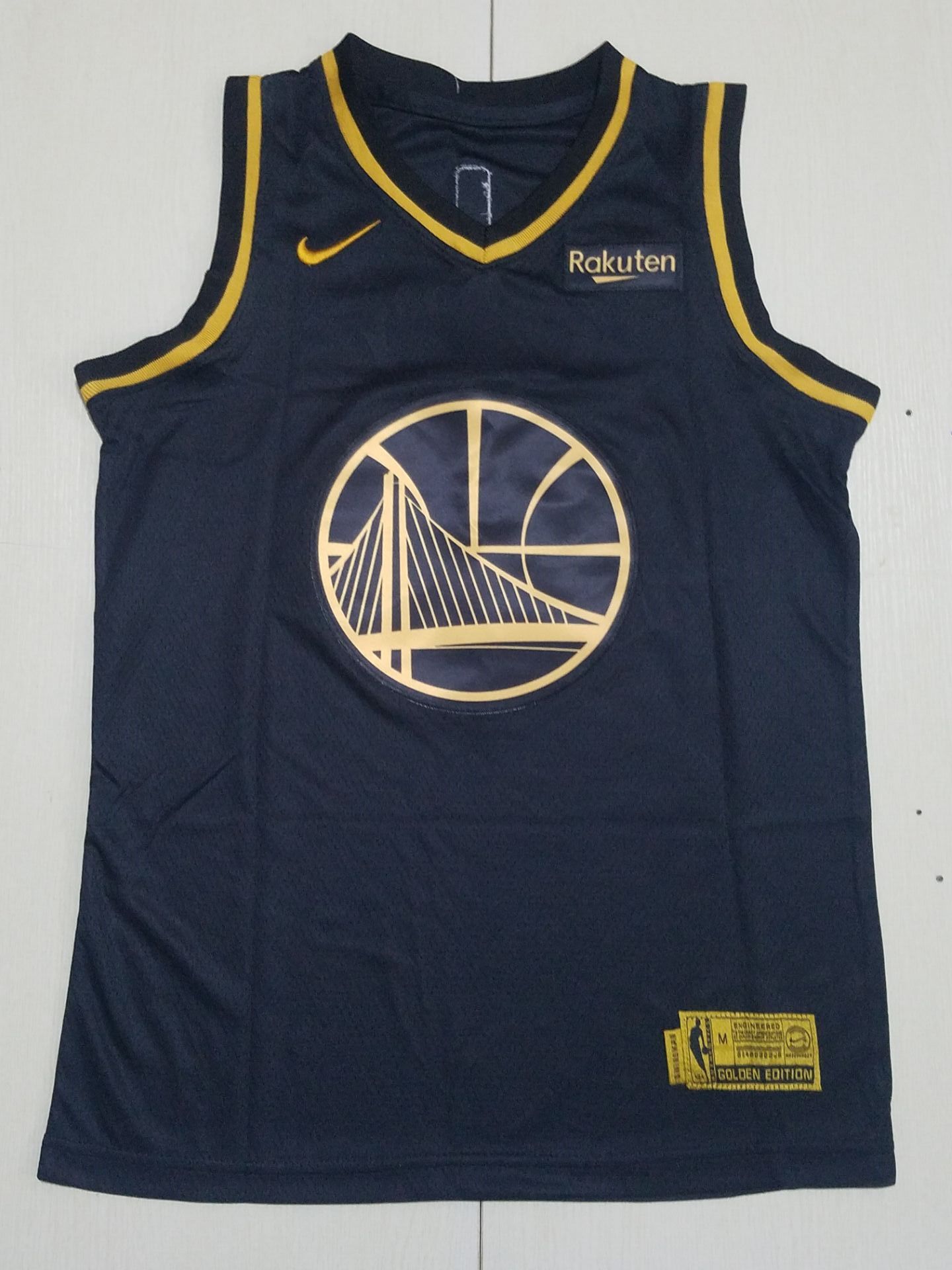 Men Golden State Warriors #30 Curry Black Gold Nike 2022 NBA Jersey